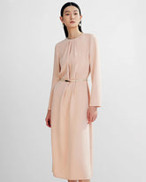 Robe en Soie de Base pour Femme avec Fente au Dos